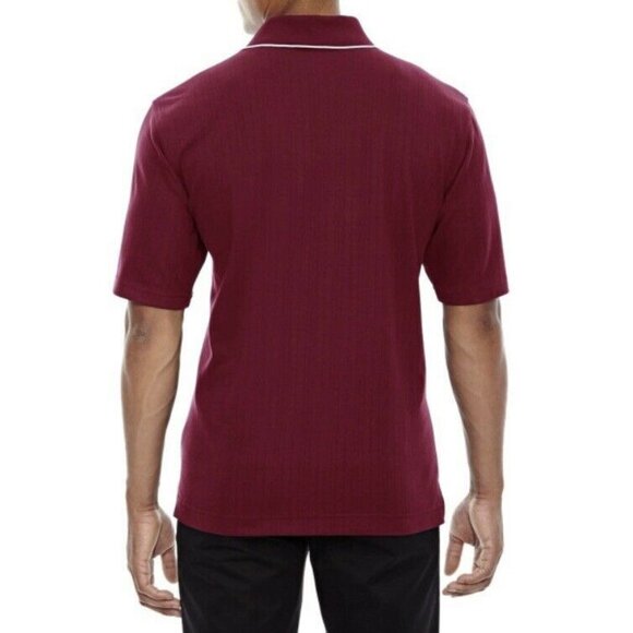 EXTREME EDRY Men's Needle Out Interlock Short Sleeve Polo T-Shirt Crimson Red - Picture 2 of 11